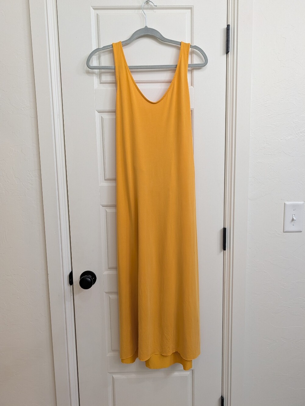 Mango Scoop Back Mustard Yellow Maxi Dress